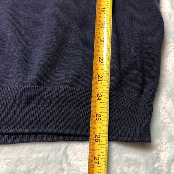 Puma Navy & Olive Green Striped Quarter Zip Long Sleeve Pullover Sweater XL - Picture 8 of 8